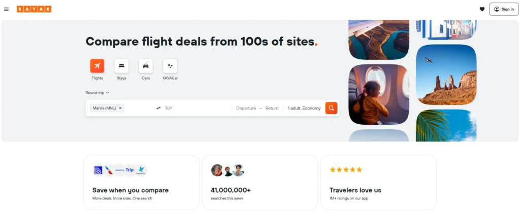 Kayak website
