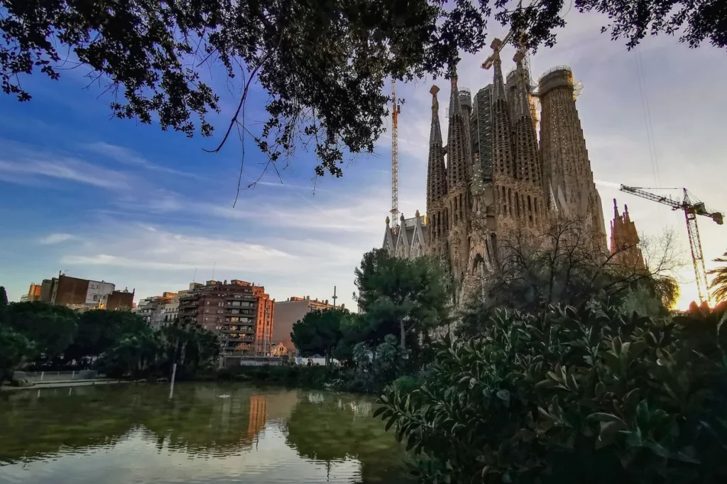 The spires of the Sagrada Familia basilica in Barcelona