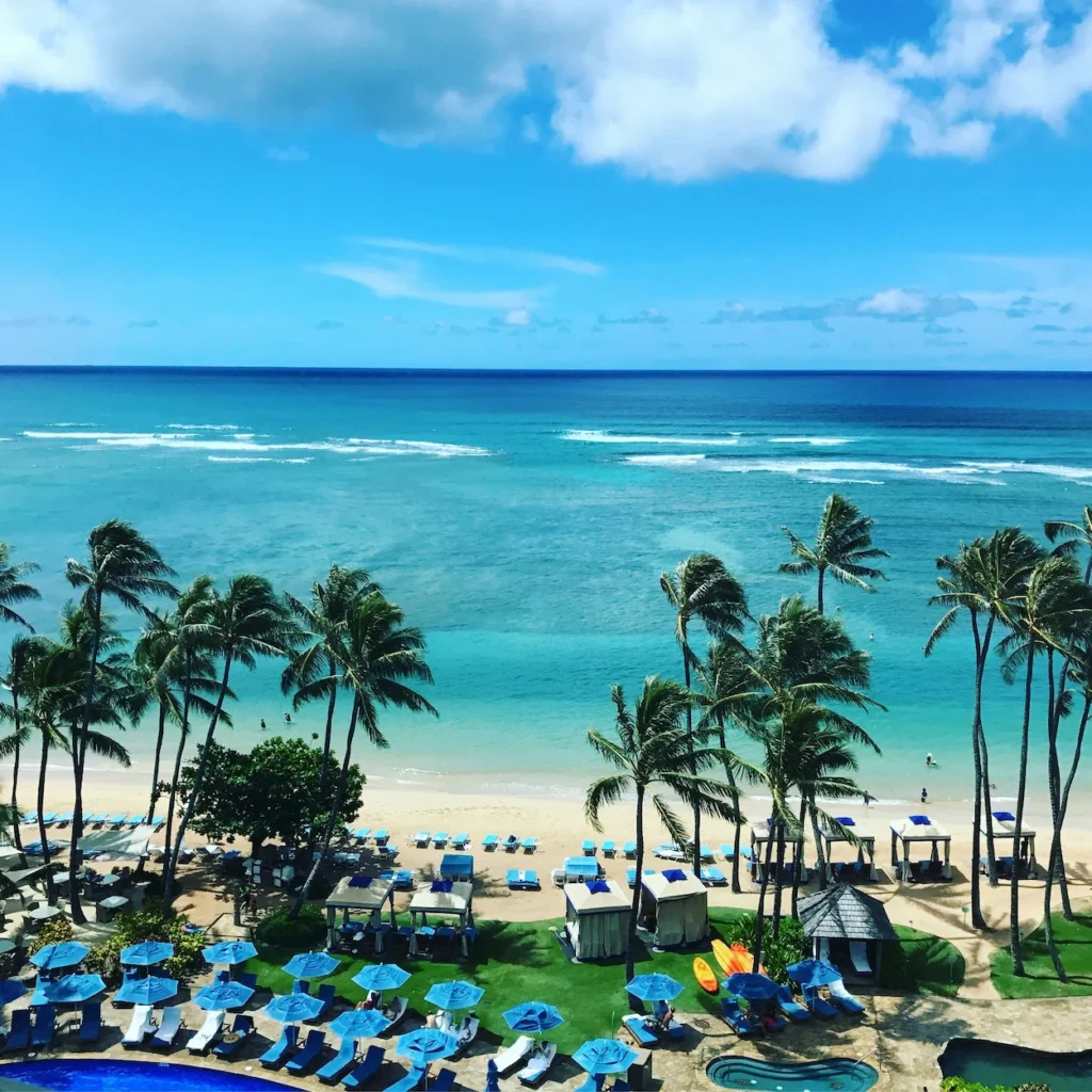 The Kahala Hotel and Resort beach in Oahu, Hawaii
