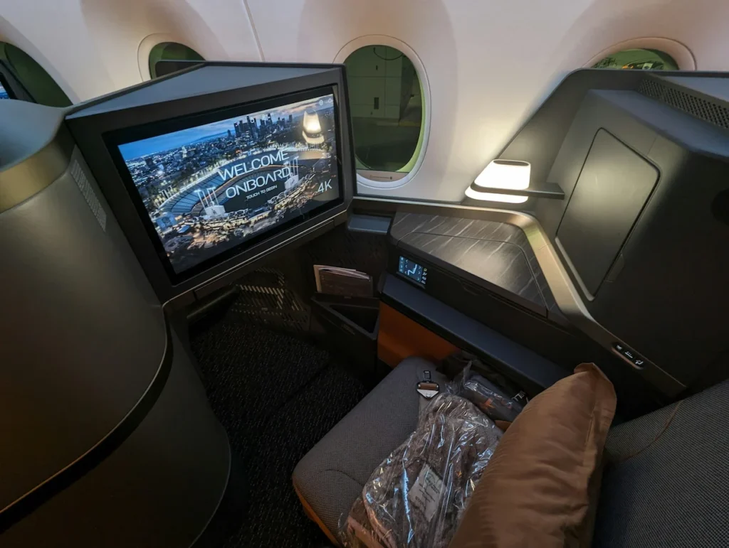 STARLUX Airlines Airbus A350 business class suite with seatback screen