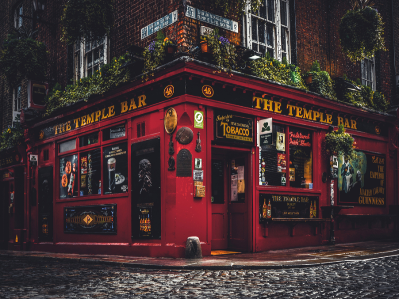 the historic Temple Bar neighborhood is one of the most popular destinations in Dublin.