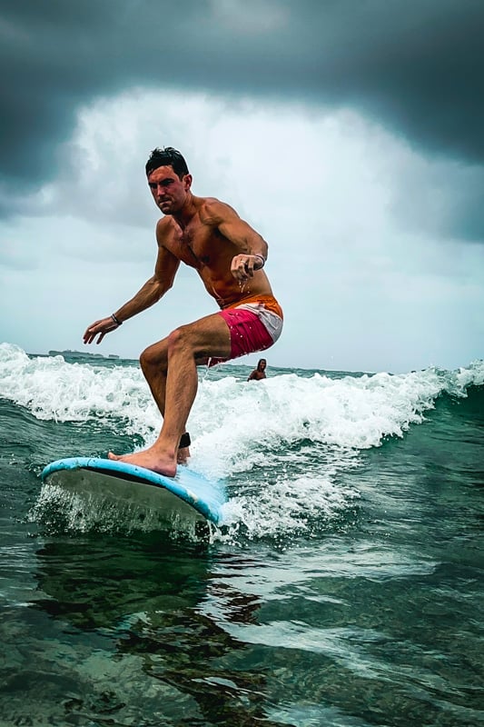 Me surfing in Siargao