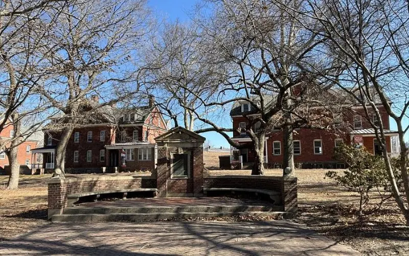 Historic brick houses on Governors Island.
