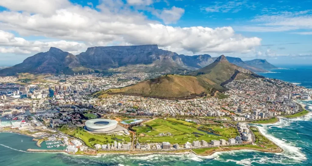 Aerial view of Cape Town