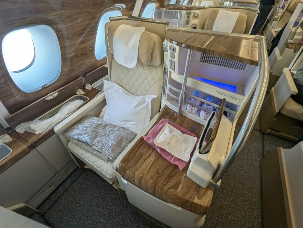 Emirates Airbus A380 business class seat
