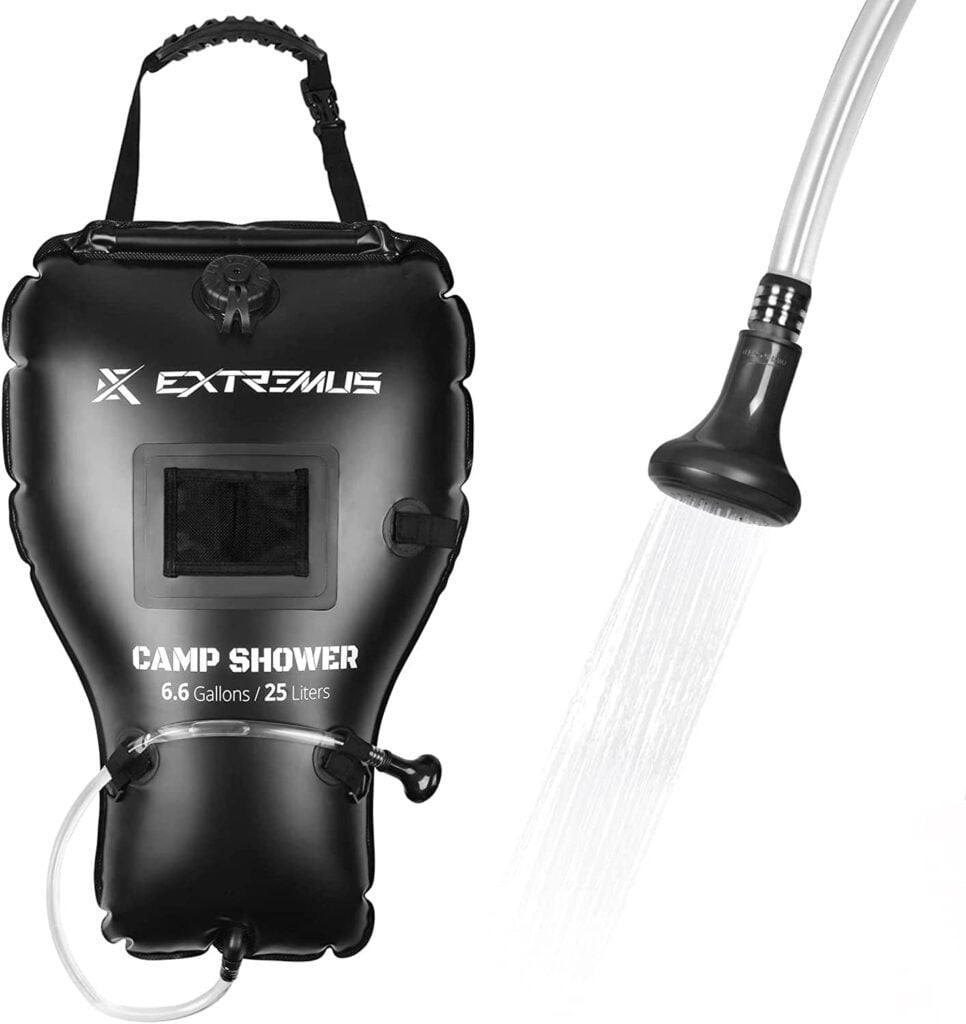 A portable camping shower bag by Extremus