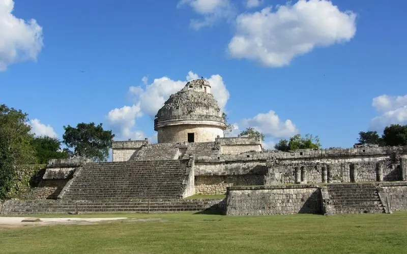 A stepped pyramid structure at Chichén Itzá in Mexico.