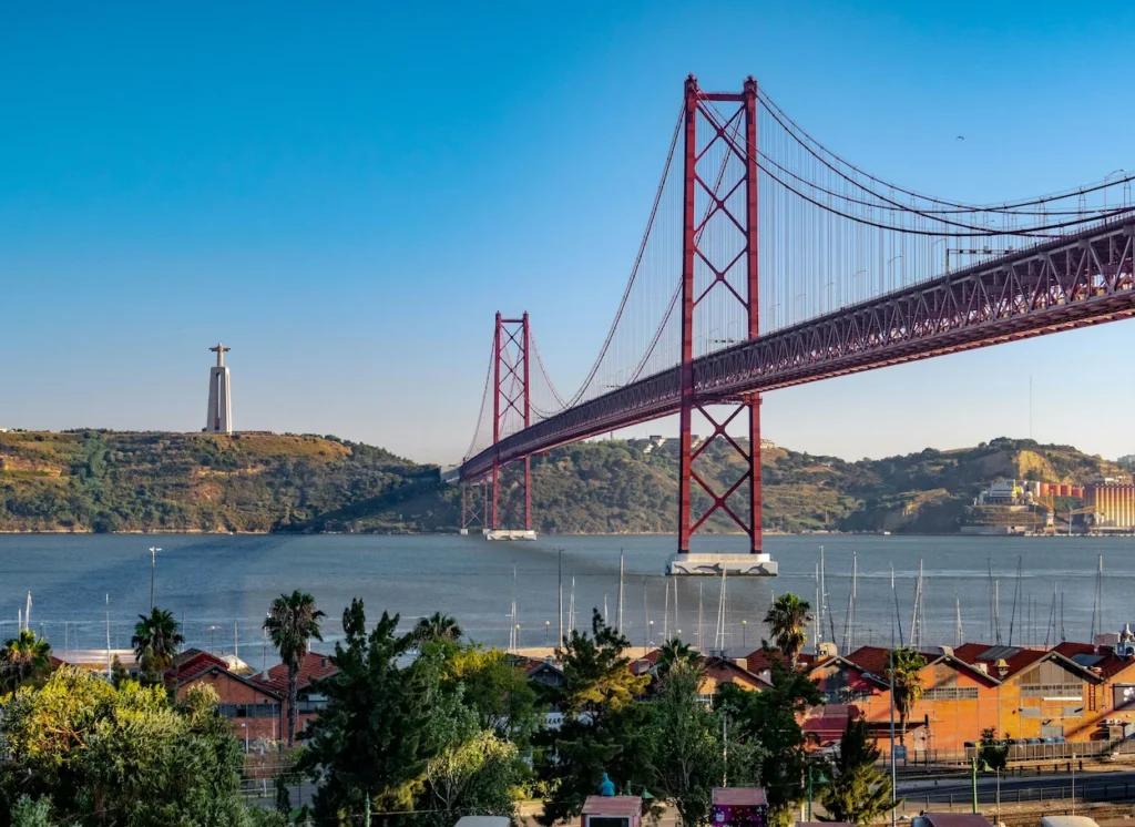 25 de Abril Bridge over the Tagus River in Lisbon