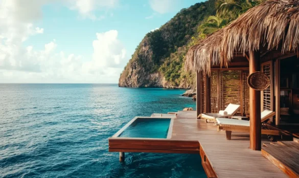 Unique overwater bungalow hotel