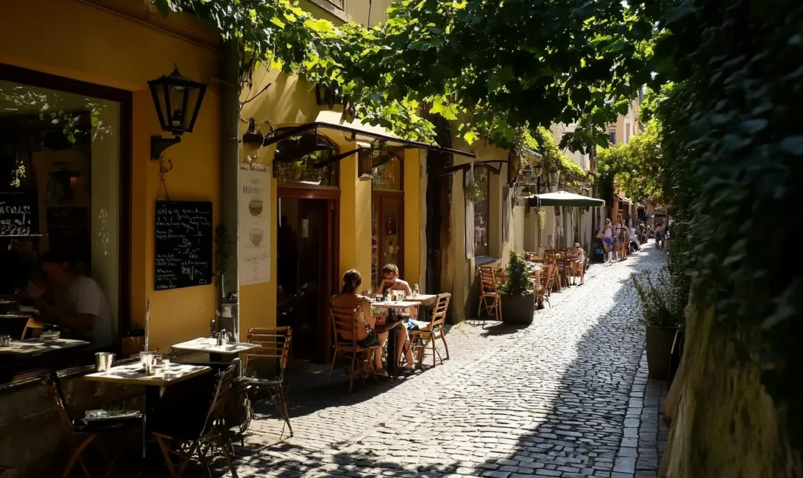Beautiful European old town street