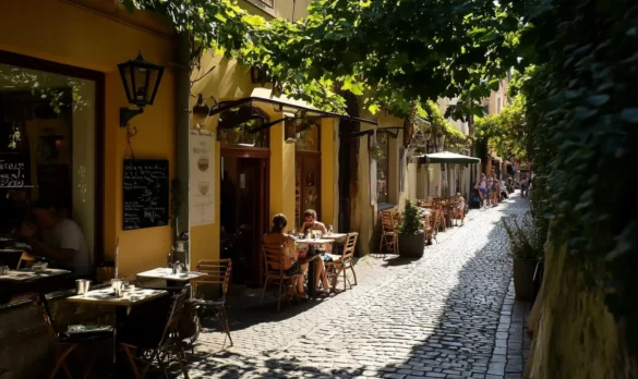 Beautiful European old town street