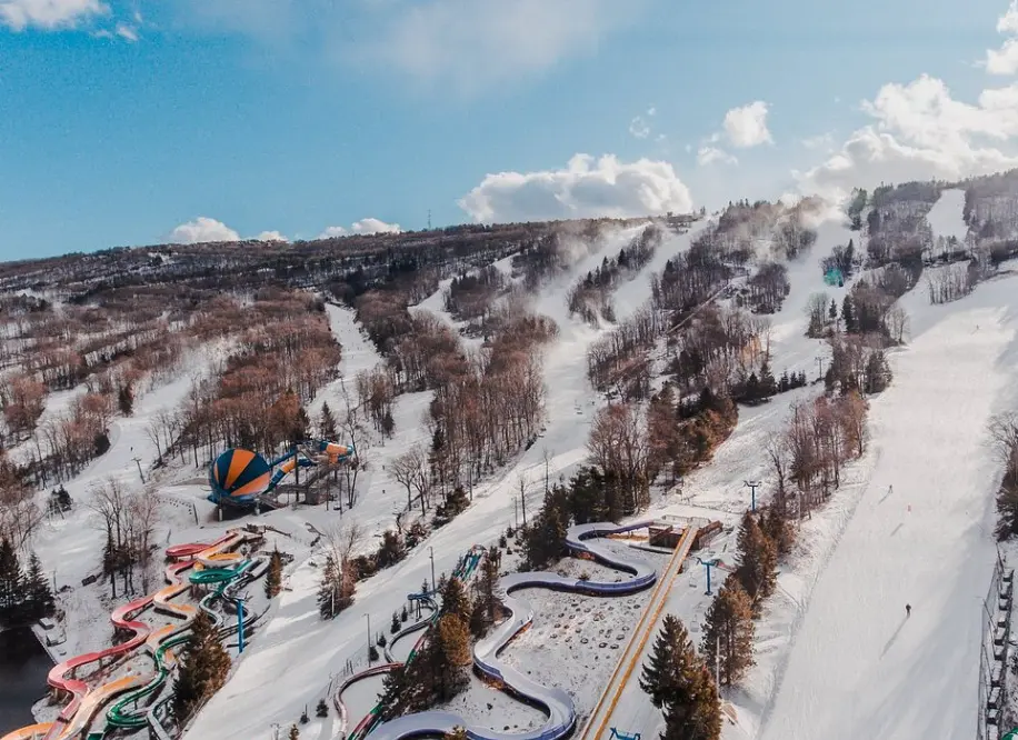 Camelback Mountain Ski Resort aerial view