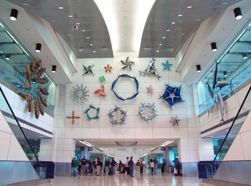 The interior of Miami International Airport, one of the best airports in Orlando driving distance