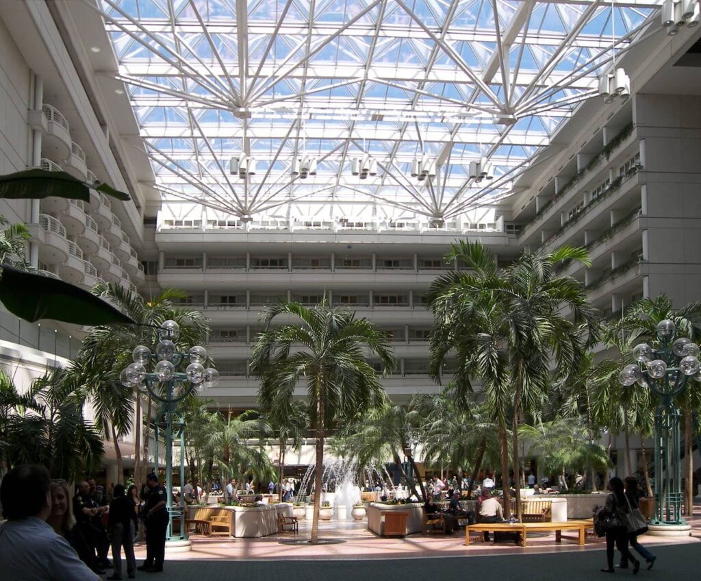 The atrium at Orlando International Airport, one of the best airlines in Orlando