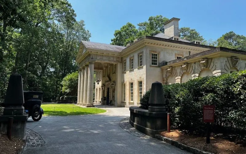 Historic mansion surrounded by greenery at Atlanta History Center.