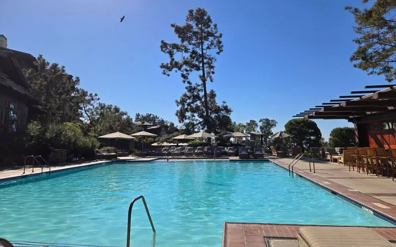 Outdoor pool area at The Spa at Torrey Pines.
