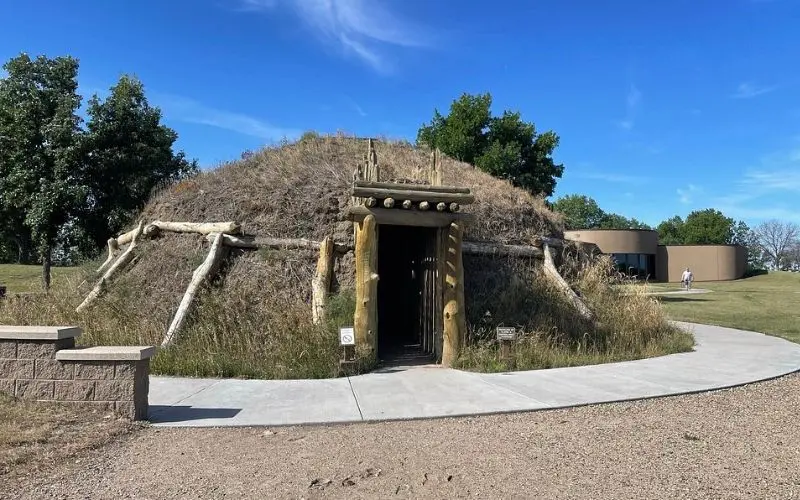 Earth-covered dwelling at Knife River Indian Villages.