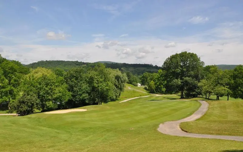 Rolling green fairways at Reservoir Creek Golf Course.