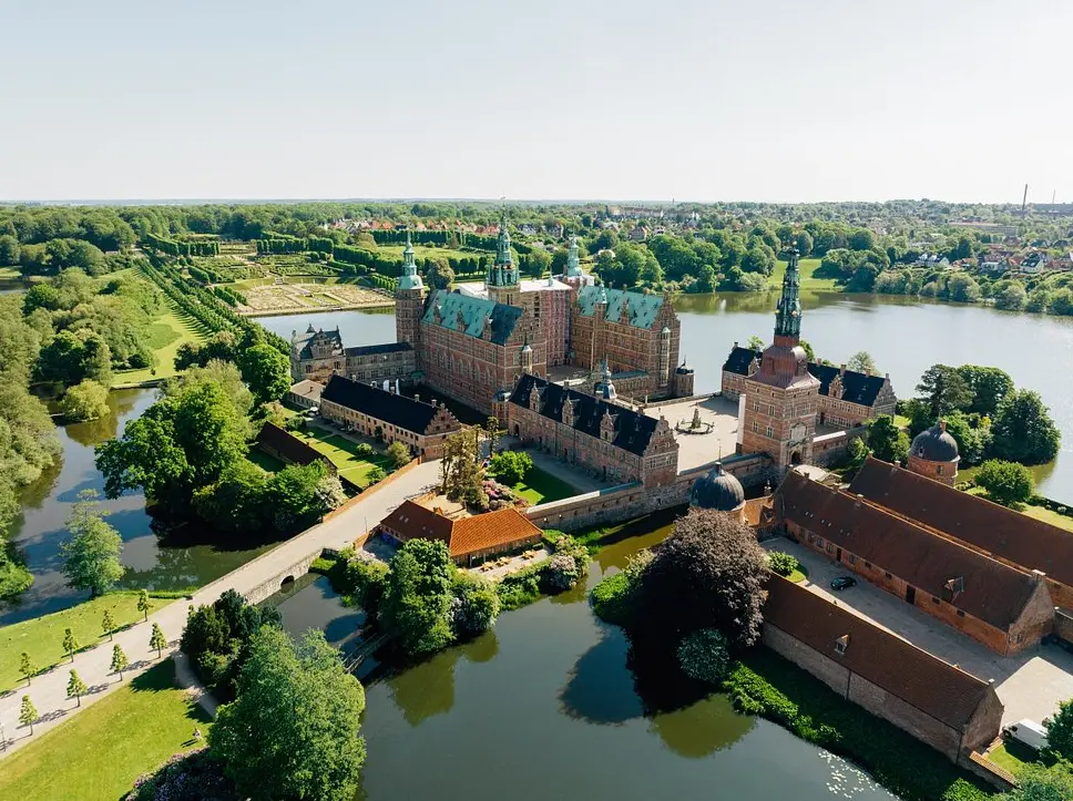 Aerial view of Frederiksborg Castle