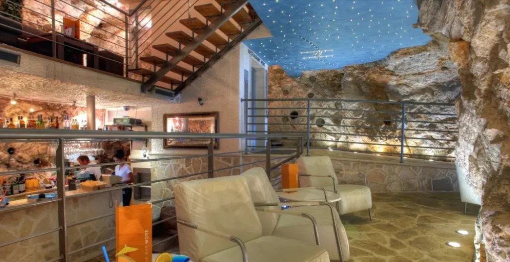 Indoor space of the Cave Bar in Dubrovnik