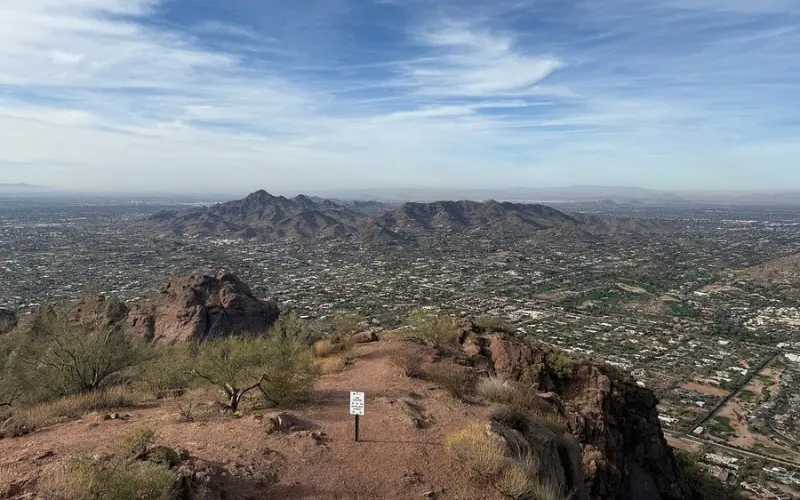 Camelback Mountain offers a scenic desert view overlooking Phoenix.