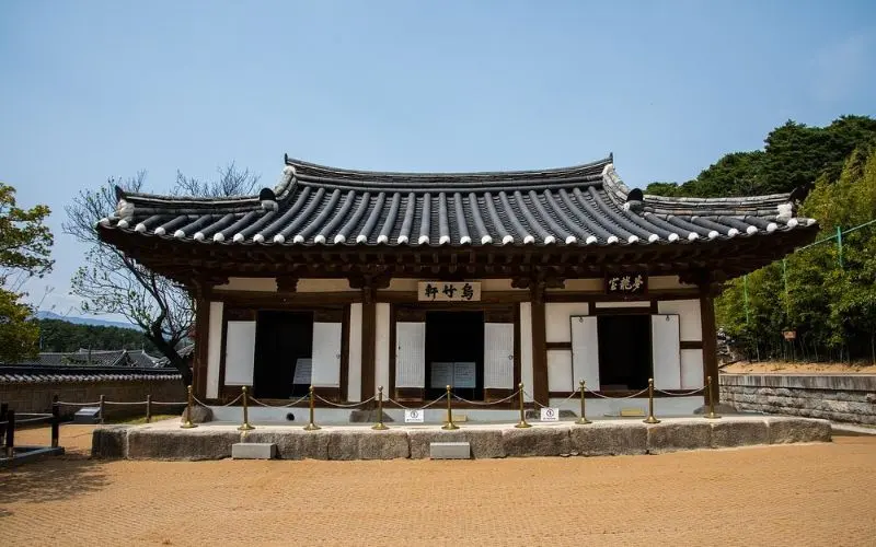 A historic Korean house with tiled roof in Gangneung.