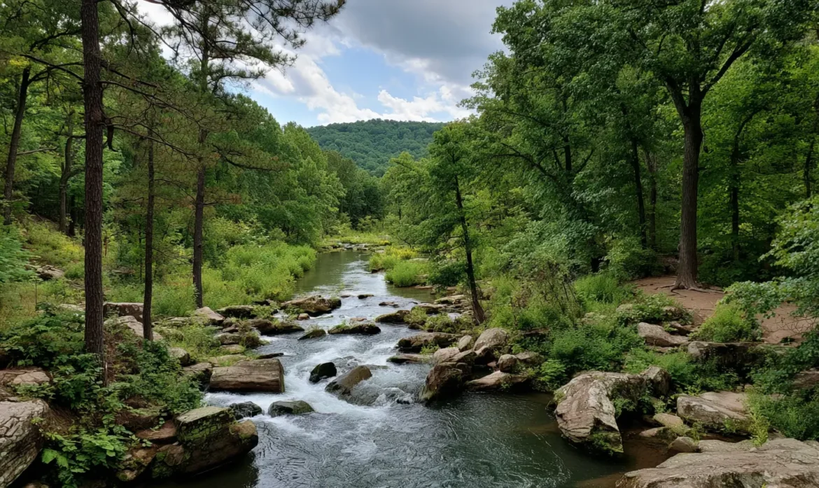 Beautiful river and forest in Arkansas