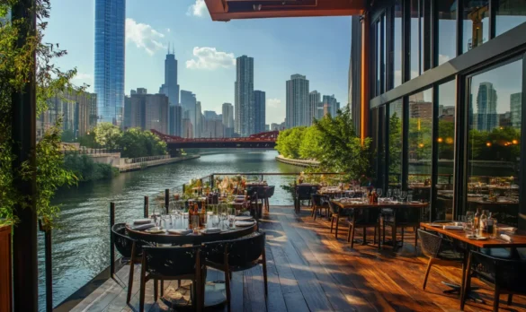 Riverfront restaurant in Chicago, Illinois