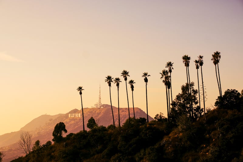 View of the Hollywood sign from Los Angeles