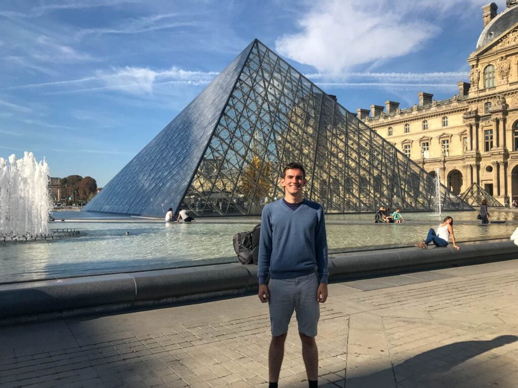 My photo of me at the Louvre in Paris during my last visit to France