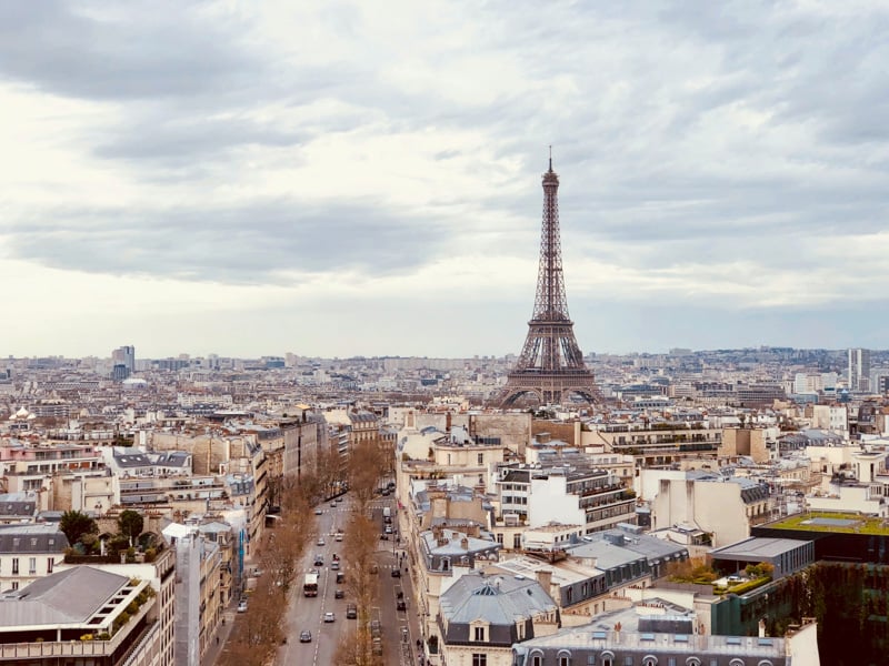 Paris skyline with Eiffel Tower view