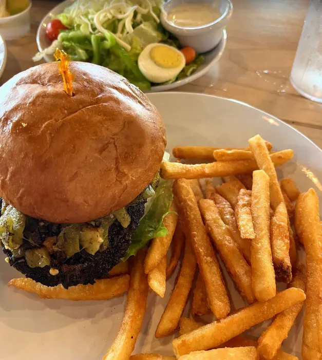 Burger and fries