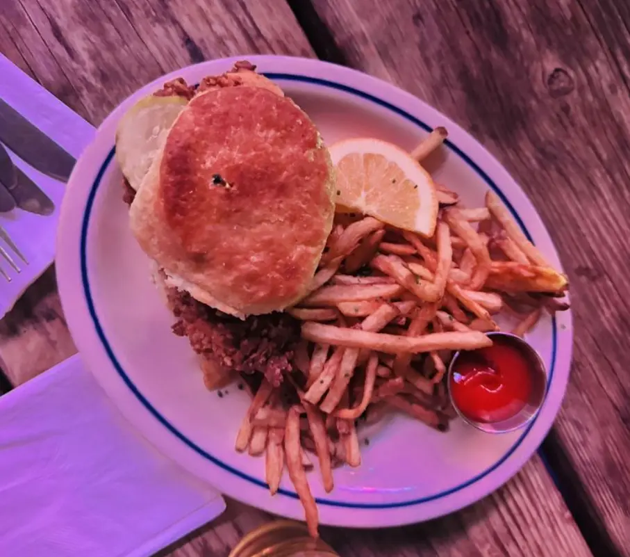 Burger and fries