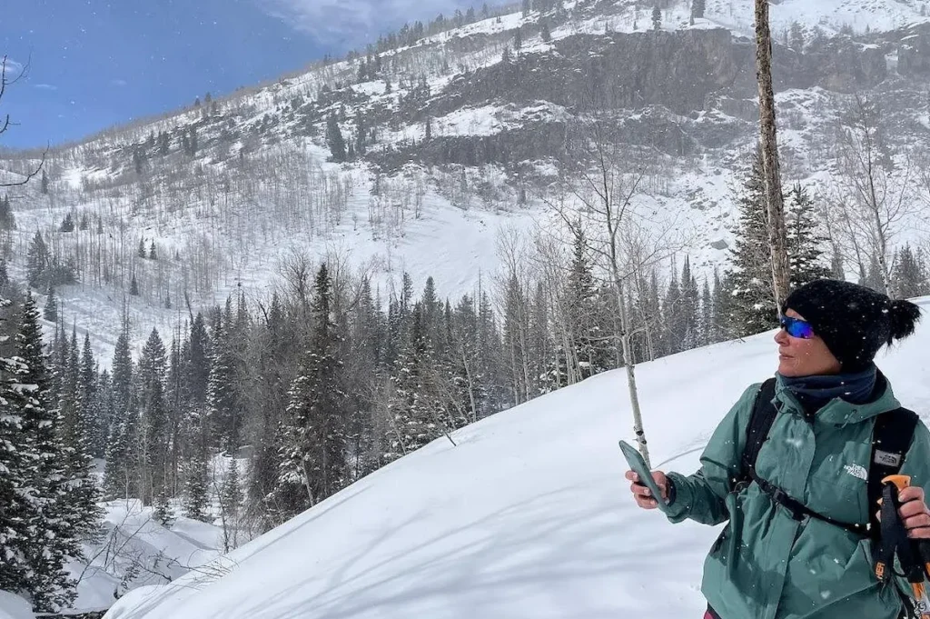Backcountry snowshoeing in pristine Utah mountains