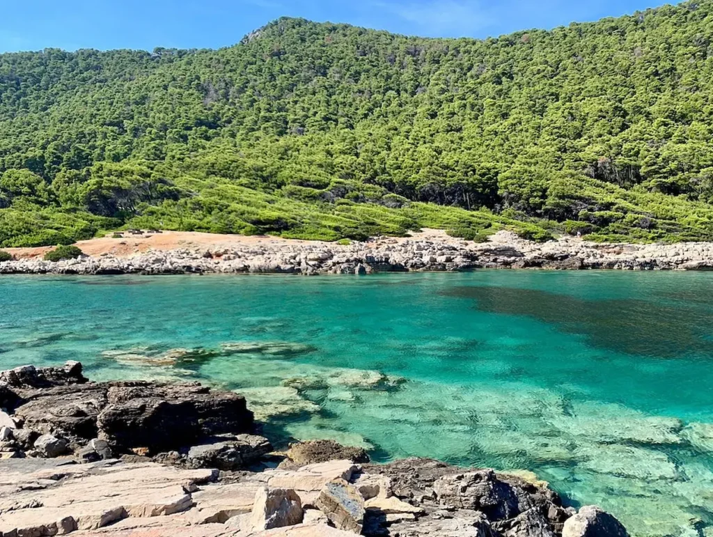 Turquoise waters of Mljet National Park