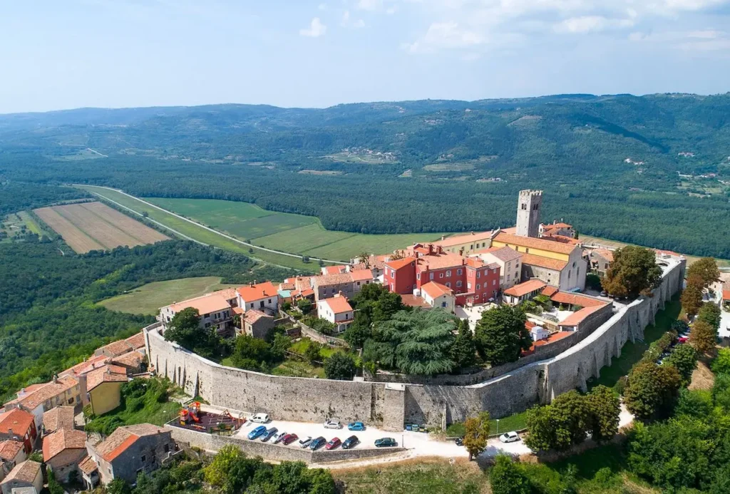 Aerial view of Motovun