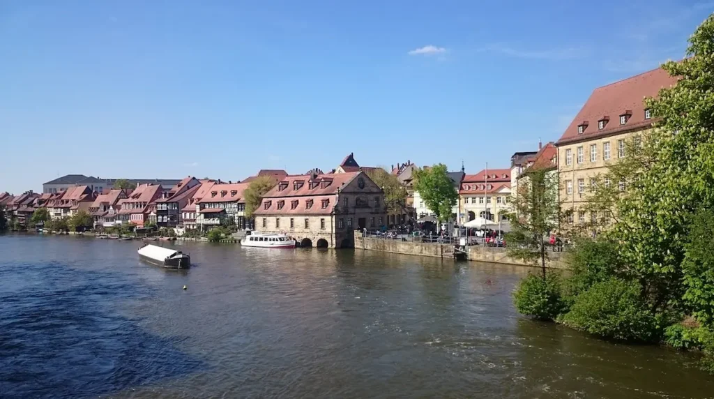 Scenic Little Venice (Klein Venedig) waterfront in Bamberg