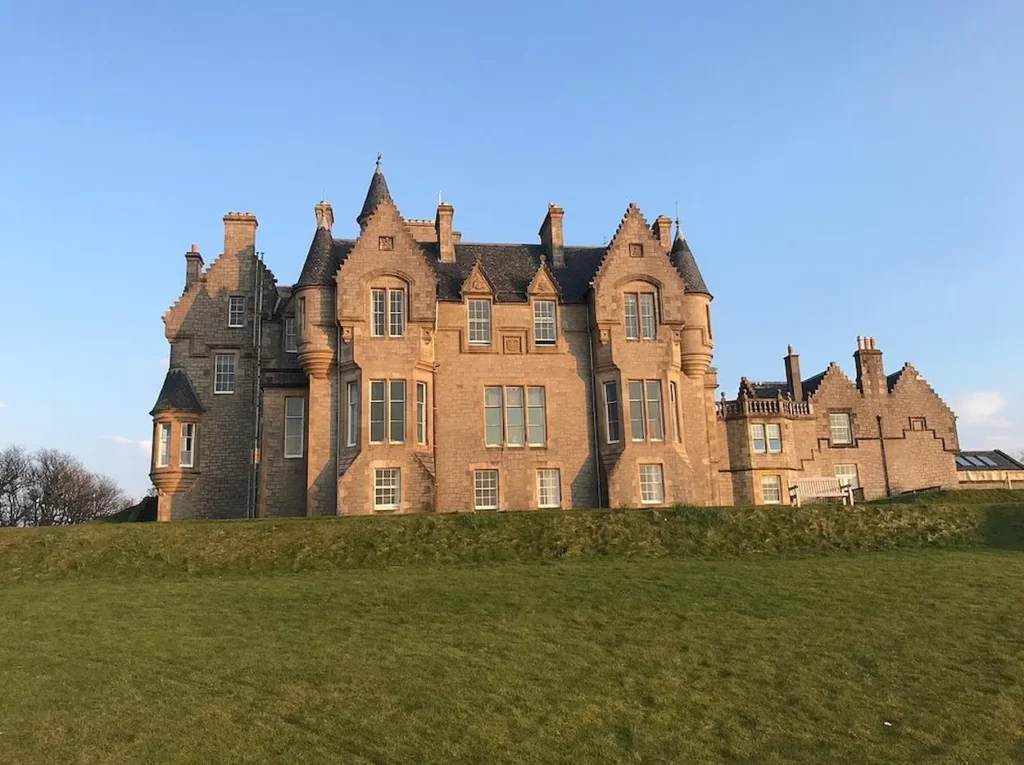 Coastal facade of Glengorm Castle