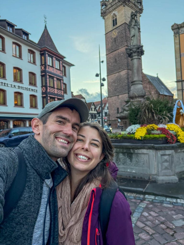 Me and my wife in the main square of Obernai