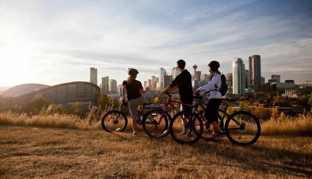 Bike through downtown Calgary and along the Bow River