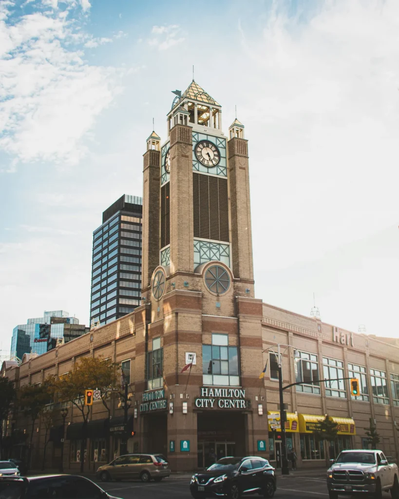 The brick clock tower building at Hamilton City Centre