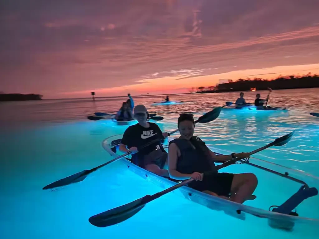 Sunset and Glow Clear Kayak Experience