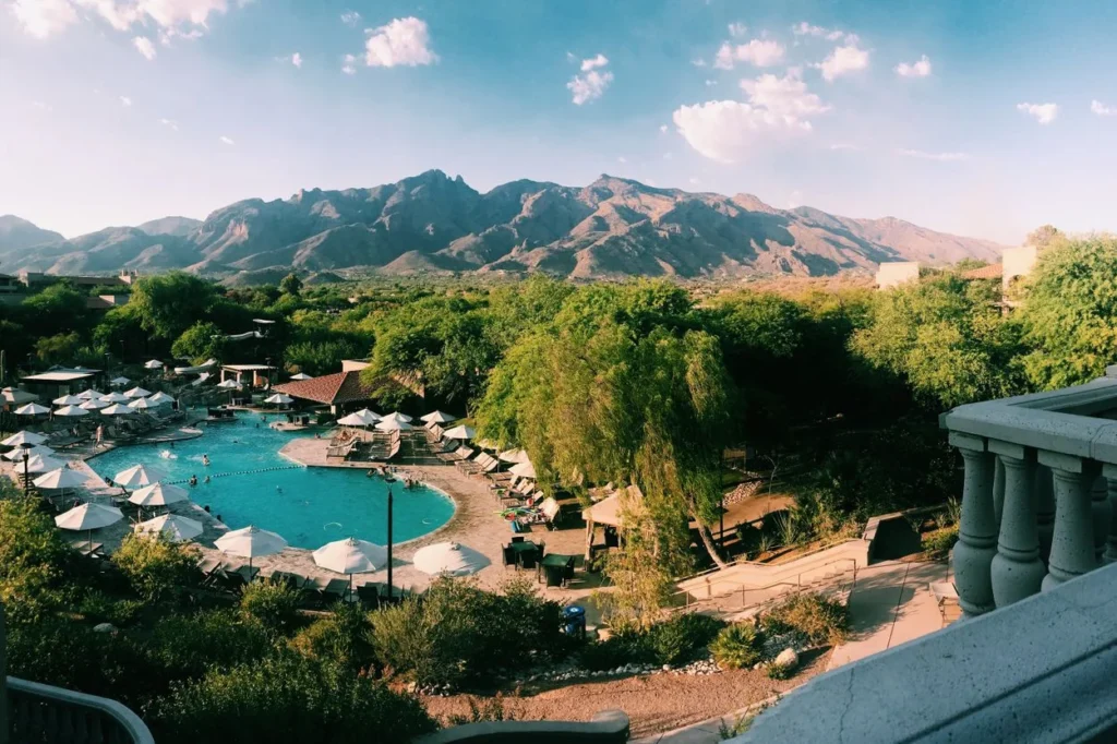 Lagoon pool at The Westin La Paloma Resort under the Santa Catalina Mountains in Tucson