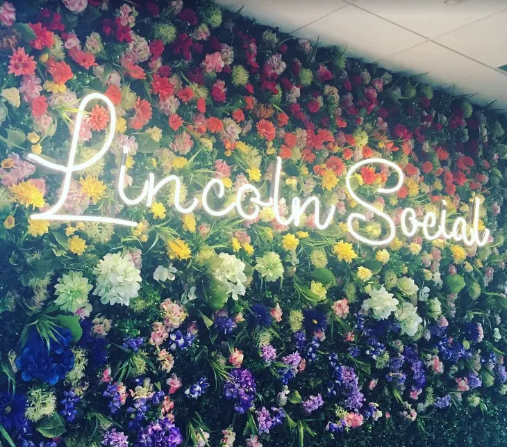 Flowers with Lincoln Social text