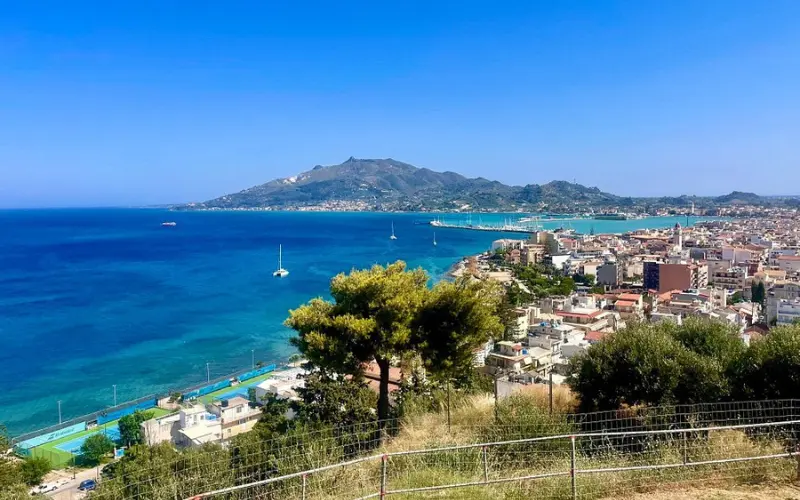 Panoramic view of the town and coast from Bochali.