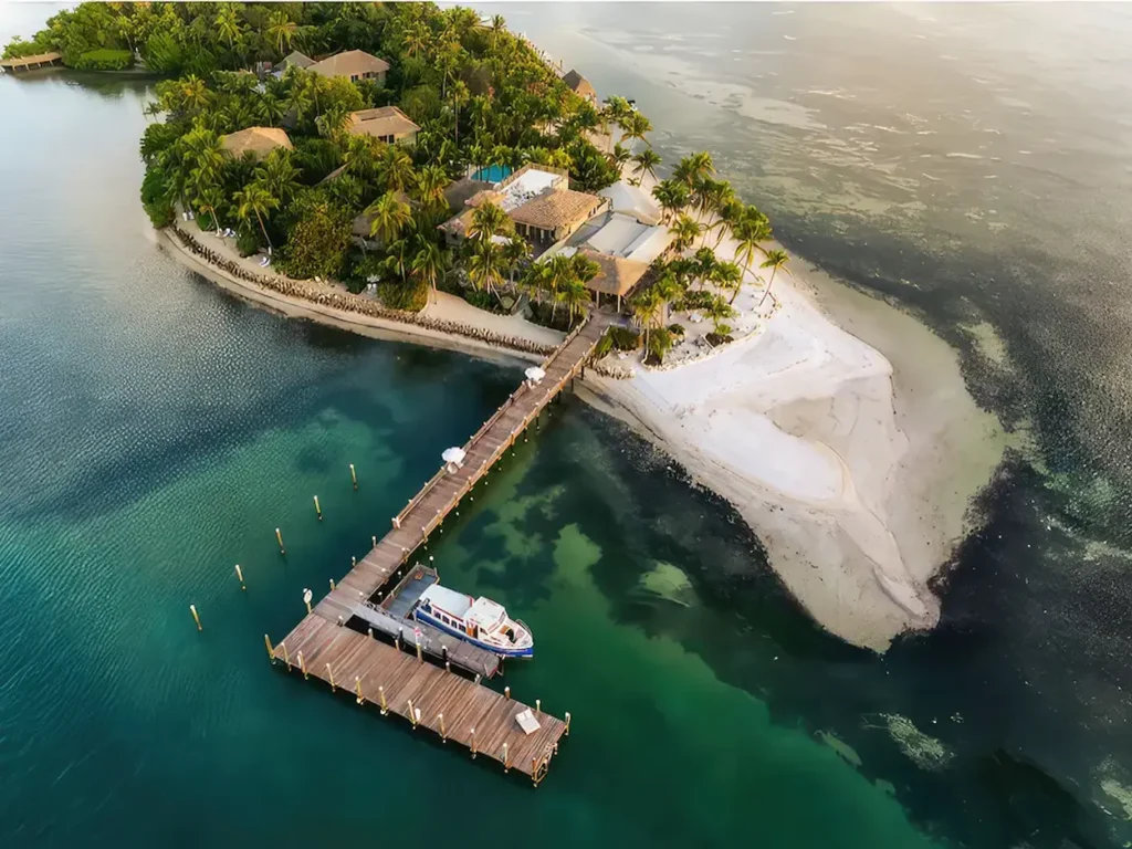 Aerial view of Little Palm Island