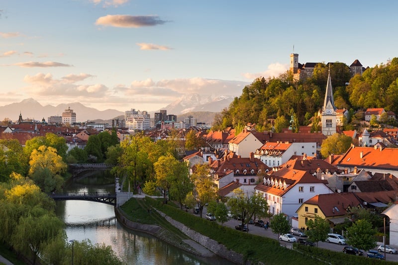 Picturesque cityscape of Ljubljana, Slovenia