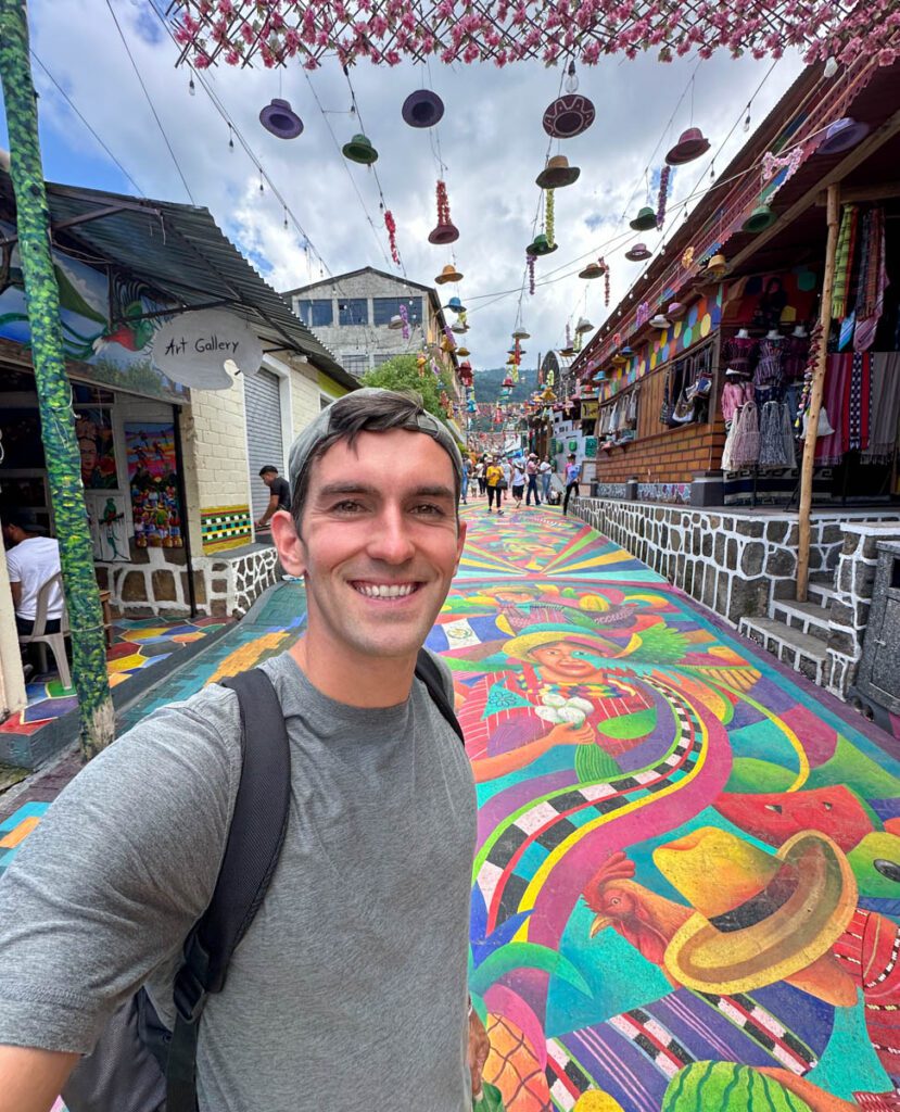 My photo of me walking the streets of San Juan La Laguna, Guatemala