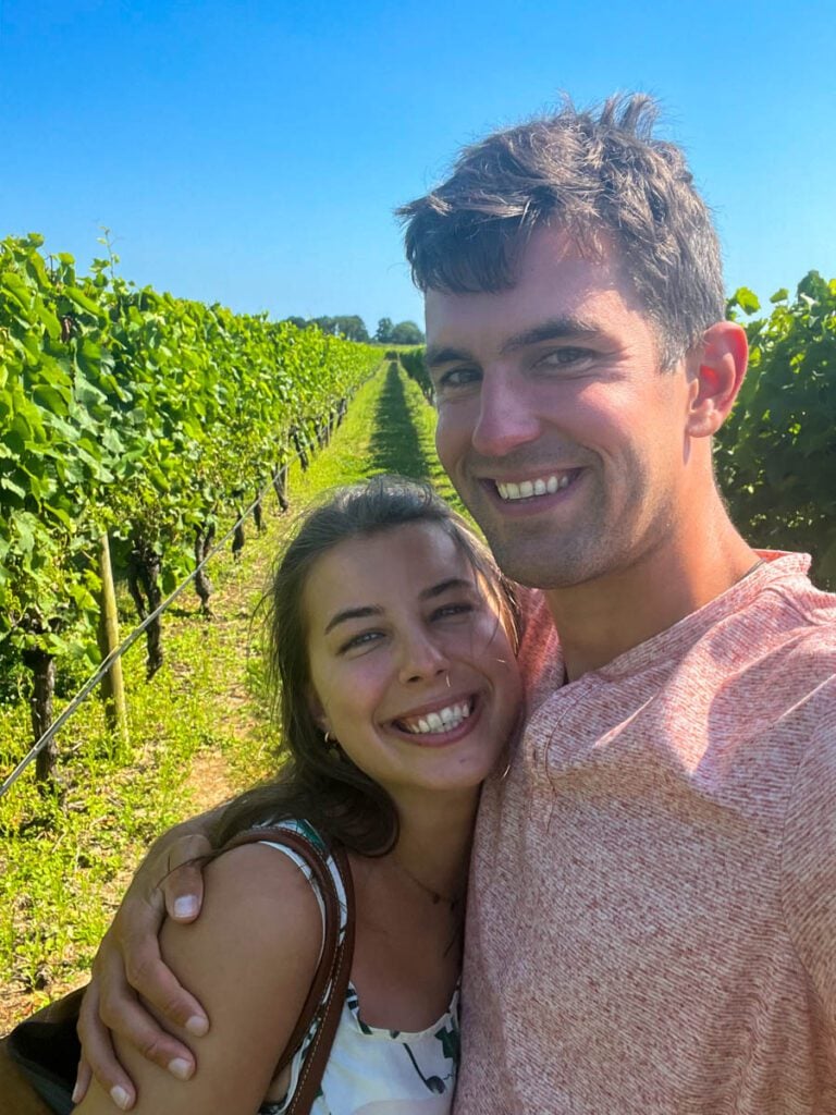 My photo of me and my wife at Newport Vineyards in Middletown