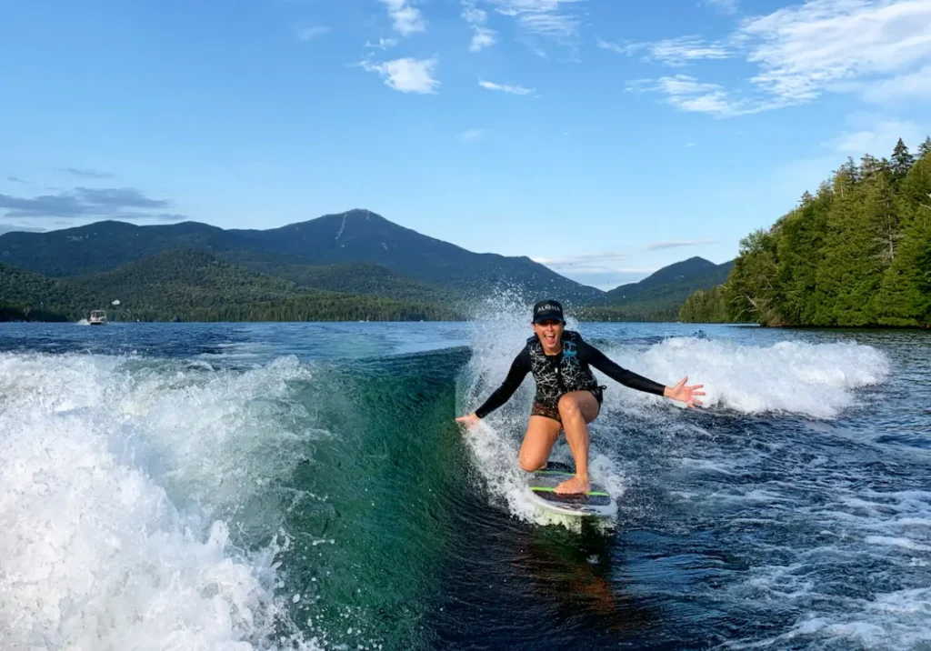 Wakeboarding and waterskiing on Lake Placid